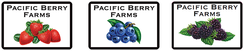 Pacific Berry Farms strawberries, blueberries, and blackberries